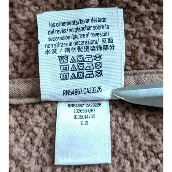 PINK VICTORIA'S SECRET Beige Recycled Polyester Varsity Sherpa Hoodie Size M - Picture 4 of 9